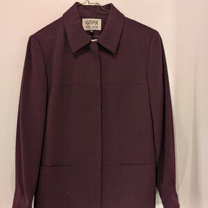 Kasper Petite 6 Jacket and pant set. Plum color.